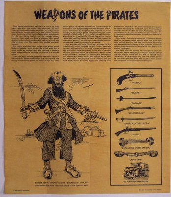 Pirate Weapons antiqued parchment replica document